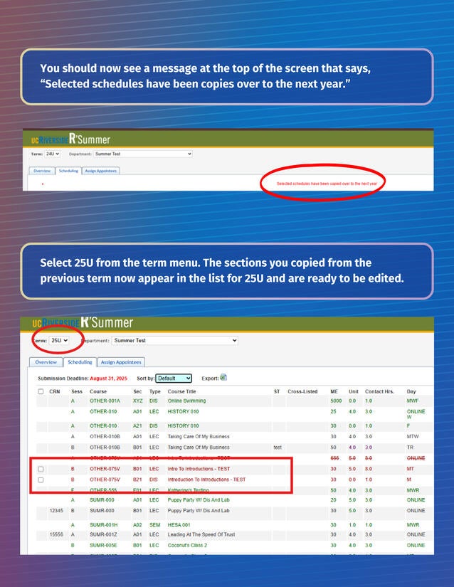 Infographic about copying courses in R'Summer 